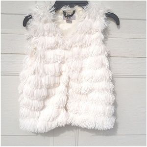 Jolt White fluffy vest